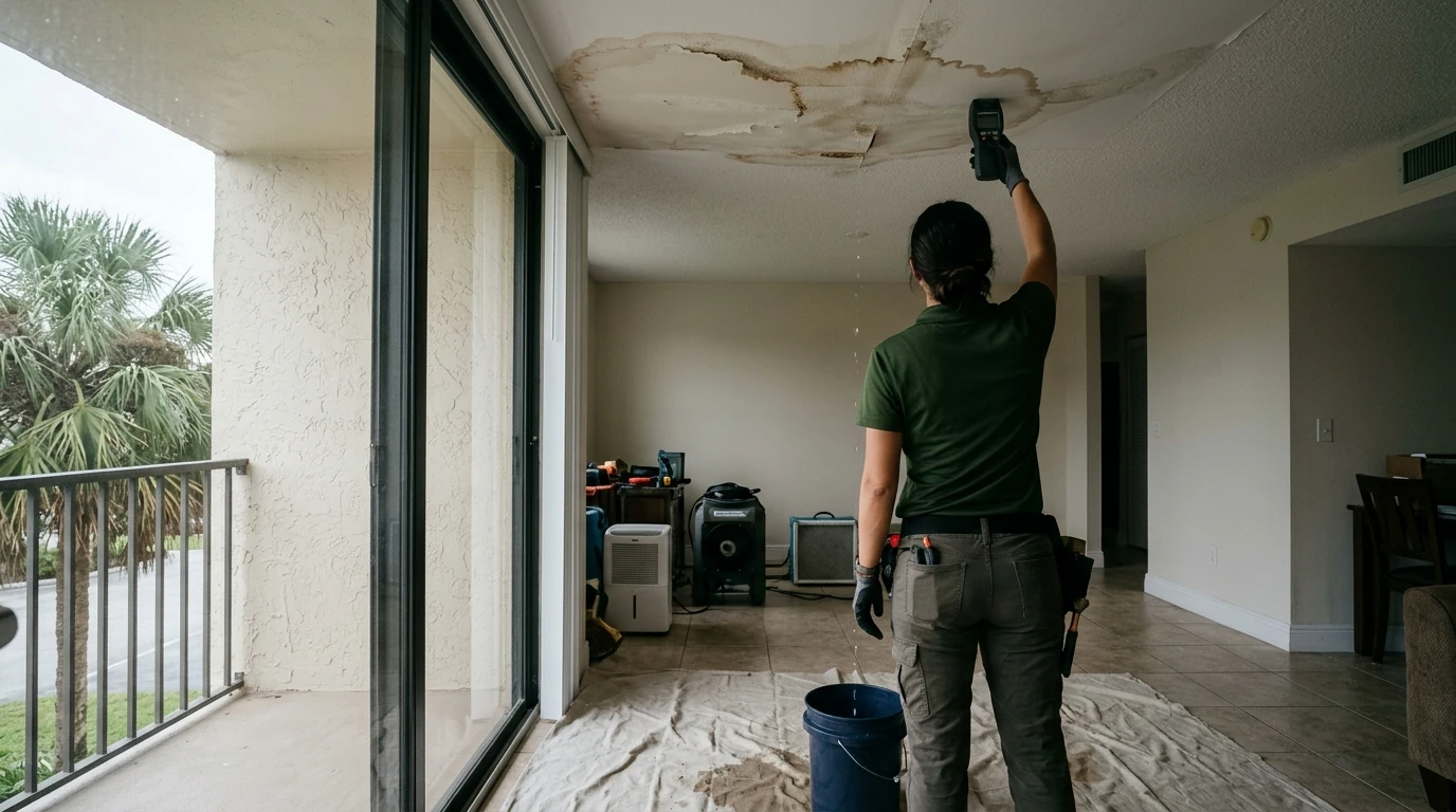 Who to Call for Water Damage From the Condo Above in Davie, FL